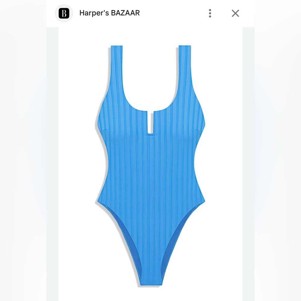 NWT Vitamin A blue ribbed one piece Size S